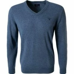 Gant Pullover 8010520/489 Lammwolle, Blau meliert, Blau