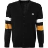 Fred Perry Cardigan K9554/102 Wolle, Schwarz