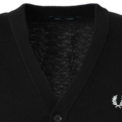 Fred Perry Cardigan K9554/102 Wolle, Schwarz 4 Fred Perry Cardigan K9554/102 Wolle, Schwarz – Bild 2