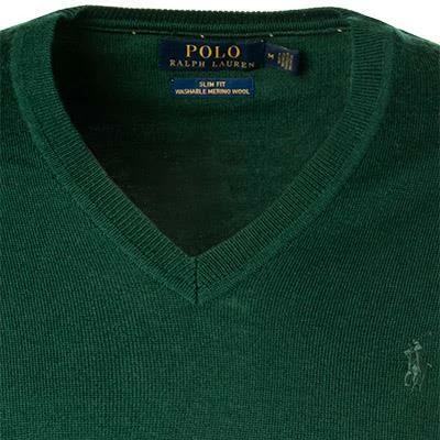 Polo Ralph Lauren Pullover 710714347/020 Slim Fit, Merinowolle waschbar, Grün meliert, Tannengrün 4 Polo Ralph Lauren Pullover 710714347/020 Slim Fit, Merinowolle waschbar, Grün meliert, Tannengrün – Bild 2