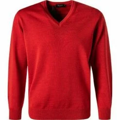 Maerz V-Pullover 490400/4 Merinowolle, Rot, Blutrot