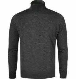 John Smedley Rollkragen Cherwell charcoal Rollkragenpullover, Slim Fit, Merino Extrafine, Anthrazit meliert