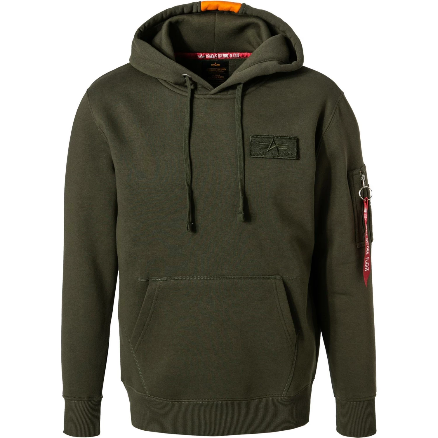 ALPHA INDUSTRIES Red Stripe Hoodie 178314/257 Baumwolle, Dunkelgrün 3 ALPHA INDUSTRIES Red Stripe Hoodie 178314/257 Baumwolle, Dunkelgrün