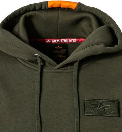 ALPHA INDUSTRIES Red Stripe Hoodie 178314/257 Baumwolle, Dunkelgrün 5 ALPHA INDUSTRIES Red Stripe Hoodie 178314/257 Baumwolle, Dunkelgrün – Bild 3
