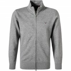 Gant Cardigan 2048004/93 Sweatjacke, Baumwolle, Grau meliert, Grau