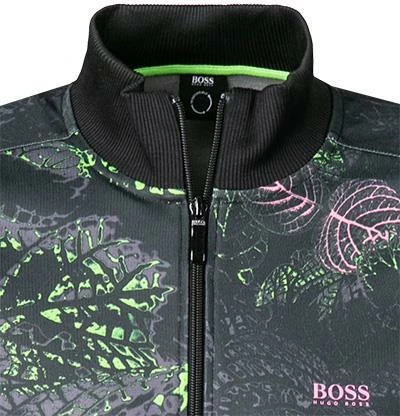 BOSS Sweatjacke Skarley 50448202/001 Baumwolle, Schwarz-grün gemustert, Schwarz 5 BOSS Sweatjacke Skarley 50448202/001 Baumwolle, Schwarz-grün gemustert, Schwarz – Bild 3