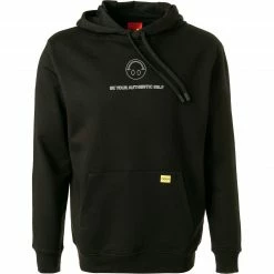 HUGO Hoodie Deatles 50454111/001 Baumwolle, Schwarz