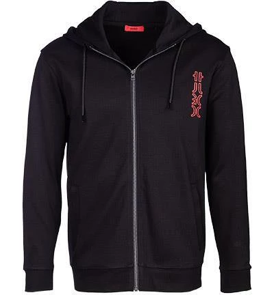 HUGO Sweatjacke Deerio 50456839/002 Baumwolle, Schwarz, Black 4 HUGO Sweatjacke Deerio 50456839/002 Baumwolle, Schwarz, Black – Bild 2