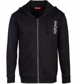 HUGO Sweatjacke Deerio 50456839/001 Baumwolle, Schwarz -striangebote 370375 norm