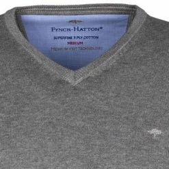 Fynch-Hatton Pullover SFPK 211/936 Baumwolle, Stahlgrau meliert, Stahlgrau -striangebote 370454 norm2