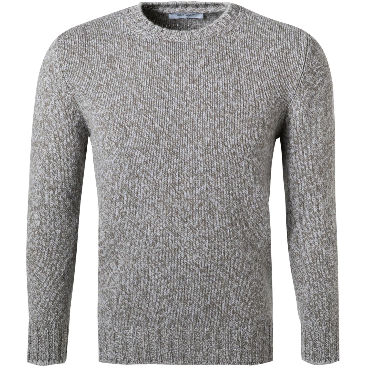 Gran Sasso Pullover 10158/25701/800 Schurwolle, Beige meliert, Grün-weiß 3 Gran Sasso Pullover 10158/25701/800 Schurwolle, Beige meliert, Grün-weiß