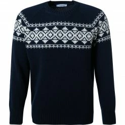 Gran Sasso Pullover 13125/22608/598 Schurwolle, Dunkelblau gemustert, Dunkelblau