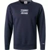 TOMMY JEANS Sweatshirt DM0DM10910/C87 Bio Baumwolle, Marineblau, Marine