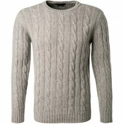 DANIELE FIESOLI Pullover 0075/11 Merinowolle extrafein, Aschgrau meliert, Aschgrauu