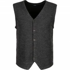 Pierre Cardin Strickweste 55437/000/12544/2000 Schurwolle, Schwarz meliert, Schwarz