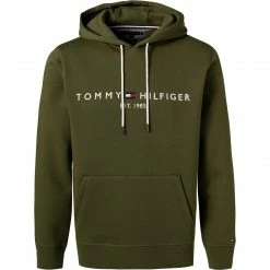 Tommy Hilfiger Hoodie MW0MW11599/MS2 Baumwolle, Dunkeloliv, Dunkelolive