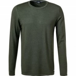 JOOP! Pullover Lelio 30028386/302 Modern Fit, Merinowolle extrafein, Moosgrün meliert, Moosgrün