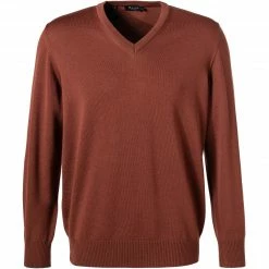 Maerz V-Pullover 490400/470 Merinowolle, Braun, Orangenbraun