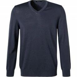 Maerz V-Pullover 470400/377 Modern Fit, Merinowolle, Dunkelblau