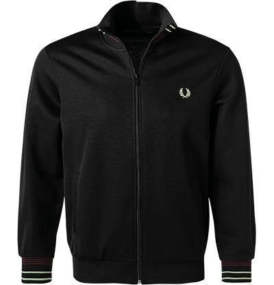 Fred Perry Trainingsjacke J1556/102 Baumwolle, Schwarz 4 Fred Perry Trainingsjacke J1556/102 Baumwolle, Schwarz – Bild 2