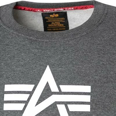 ALPHA INDUSTRIES Sweatshirt Basic 178302/597 Baumwolle, Dunkelgrau meliert, Dunkelgrau 5 ALPHA INDUSTRIES Sweatshirt Basic 178302/597 Baumwolle, Dunkelgrau meliert, Dunkelgrau – Bild 3
