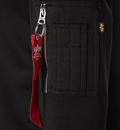 ALPHA INDUSTRIES Hoodie Alpha Label 118331/03 Baumwolle, Schwarz 6 ALPHA INDUSTRIES Hoodie Alpha Label 118331/03 Baumwolle, Schwarz – Bild 4