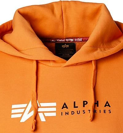 ALPHA INDUSTRIES Hoodie Alpha Label 118331/429 Baumwolle, Orange 5 ALPHA INDUSTRIES Hoodie Alpha Label 118331/429 Baumwolle, Orange – Bild 3