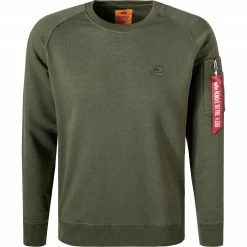 ALPHA INDUSTRIES Sweatshirt X-Fit 158320/257 Baumwolle, Dunkelgrün