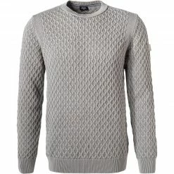 JOOP! Pullover Hilbert 30029738/041 Modern Fit, Baumwolle, Hellgrau meliert, Hellgrau