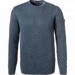 JOOP! Pullover Hilbert 30029738/421 Modern Fit, Baumwolle, Blau meliert, Blau