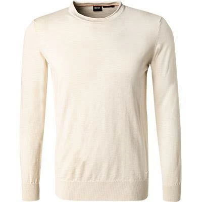 BOSS Pullover Kamnioda 50454925/131 Slim Fit, Baumwolle, Ecru meliert, Ecru 4 BOSS Pullover Kamnioda 50454925/131 Slim Fit, Baumwolle, Ecru meliert, Ecru – Bild 2