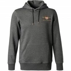 Gant Hoodie 2047076/95 Baumwolle, Anthrazit meliert, Anthrazit