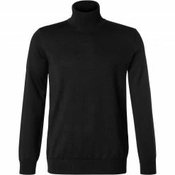 HUGO Pullover San Thomas 50455988/001 Rollkragenpullover, Schurwolle, Schwarz