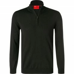 HUGO Pullover San Gottardo 50455990/001 Troyer, Schurwolle, Schwarz