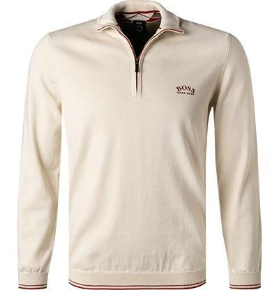 BOSS Pullover Zitom 50456100/131 Troyer, Baumwolle, Ecru 4 BOSS Pullover Zitom 50456100/131 Troyer, Baumwolle, Ecru – Bild 2