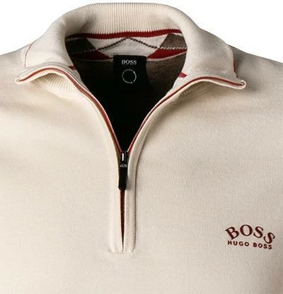 BOSS Pullover Zitom 50456100/131 Troyer, Baumwolle, Ecru 5 BOSS Pullover Zitom 50456100/131 Troyer, Baumwolle, Ecru – Bild 3