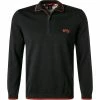 BOSS Pullover Zitom 50456100/001 Troyer, Baumwolle, Schwarz -striangebote 374674 master