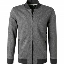 BOSS Sweatjacke ZOpa 50456478/001 Baumwolle, Schwarz meliert, Schwarz