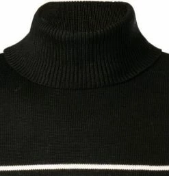 KARL LAGERFELD Pullover 655027/0/512399/990 Rollkragenpullover, Merinowolle, Schwarz-weiß, Schwarz -striangebote 374794 norm3
