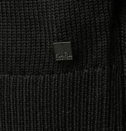 KARL LAGERFELD Pullover 655027/0/512399/990 Rollkragenpullover, Merinowolle, Schwarz-weiß, Schwarz -striangebote 374794 norm4