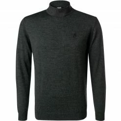 KARL LAGERFELD Pullover 655002/0/512399/971 Stehkragenpullover, Merinowolle, Dunkelgrau meliert, Anthrazit