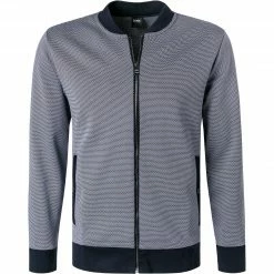 BOSS Sweatjacke Skiles 50458174/404 Baumwolle,dunkelblau meliert, Dunkelblau