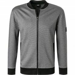 BOSS Sweatjacke Skiles 50458174/001 Baumwolle, Schwarz meliert, Schwarz