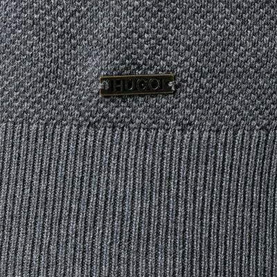 HUGO Pullover San Clemens 50457332/035 Bio Baumwolle, Grau meliert, Grau 6 HUGO Pullover San Clemens 50457332/035 Bio Baumwolle, Grau meliert, Grau – Bild 4