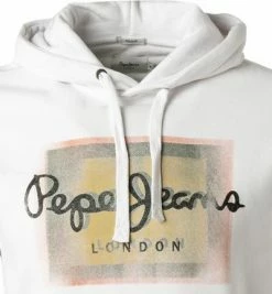 Pepe Jeans Hoodie Inaki PM582047/800 Regular Fit, Baumwolle, Weiß -striangebote 375020 norm2