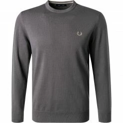 Fred Perry Pullover K9601/G85 Wolle-Baumwolle, Stahlgrau