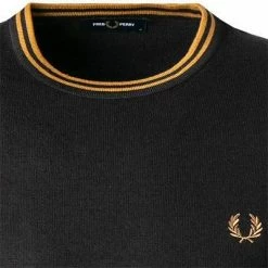 Fred Perry Pullover K9601/P11 Wolle-Baumwolle, Schwarz, Schwarz-dunkelkaramell -striangebote 375200 norm2