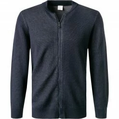 bugatti Strickjacke 7600/85533/390 Wolle, Nachtblau meliert, Nachtblau