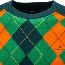 Gant Pullover 8060019/374 Lammwolle, Grün gemustert, Grün -striangebote 375408 norm2
