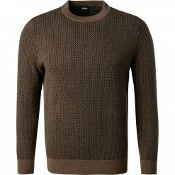 BOSS Pullover Nettuno 50457735/308 Schurwolle, Dunkelgrün gemustert, Dunkelgrün